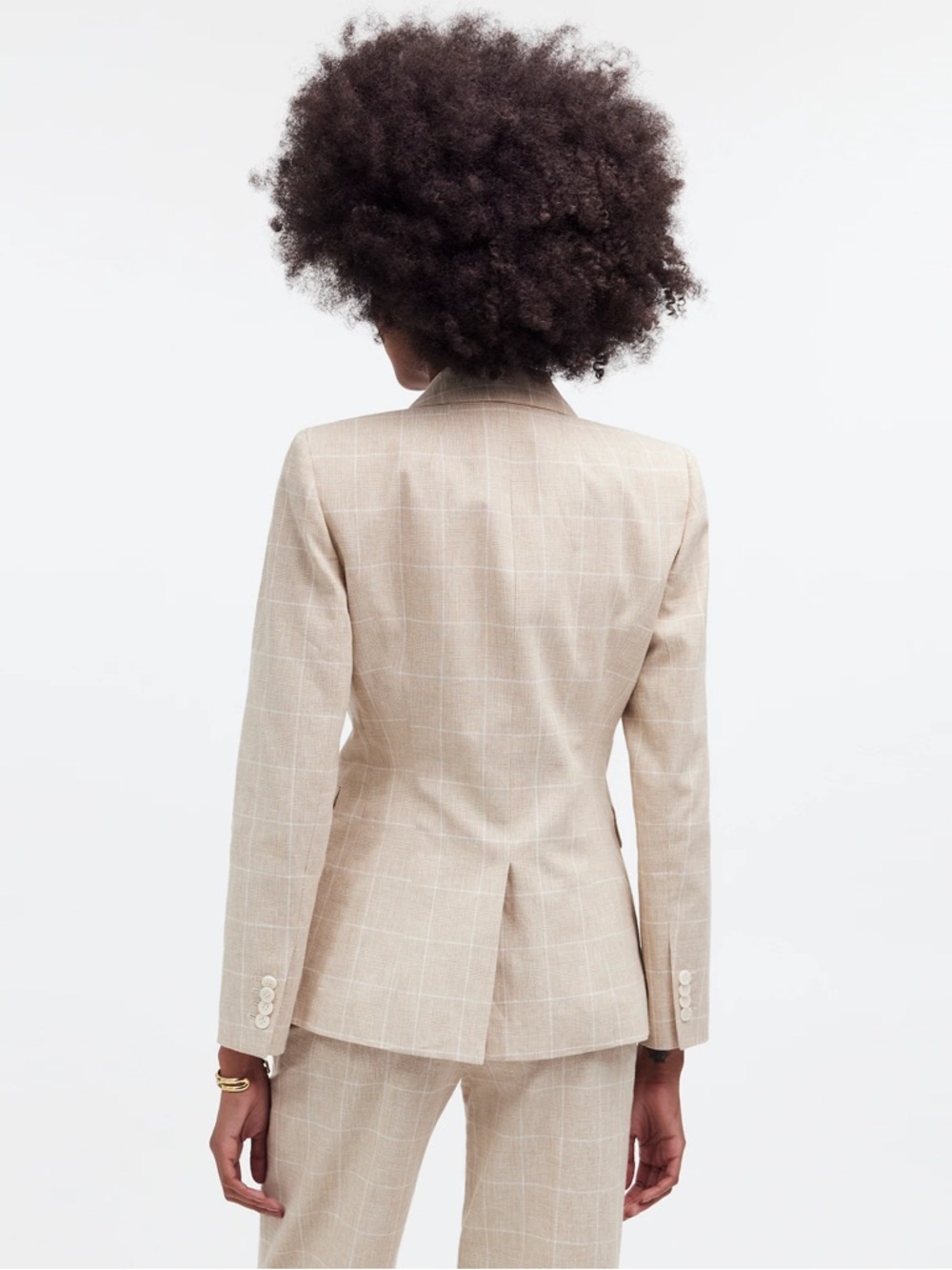 Madewell - The Slim Blazer in Plaid - Sesame Maeve Glen Plaid - Picture 3 of 14